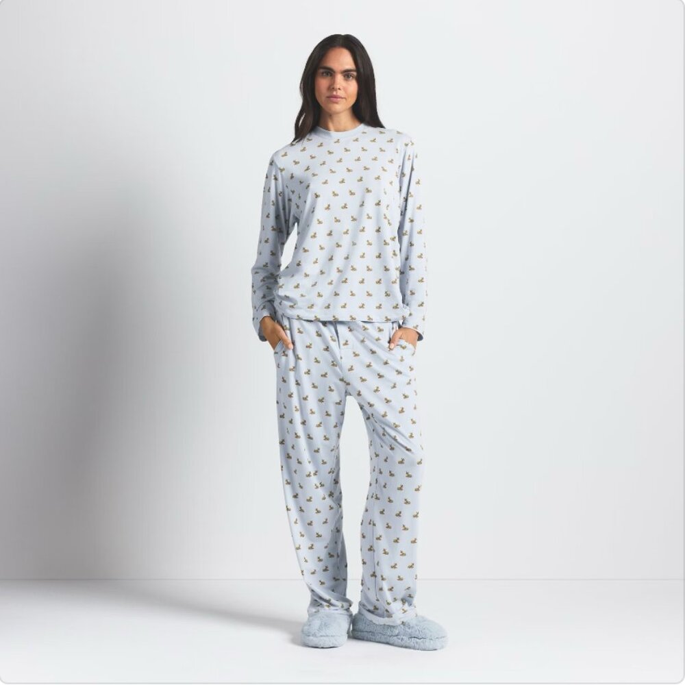 SKIMS LONG SLEEVE T-SHIRT AND PANT SET, DEER, NEW WITH TAGS, SOLD OUT ONLINE 3X!